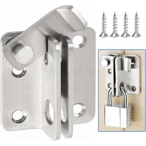 Verrou Porte Coulissante Serrure Volet Loquet Porte Verrou Portail à Bascule Boulon avec Vis pour Porte Fenêtre Placard et Jardin Acier Inoxydable (Argenté, Left Open L)