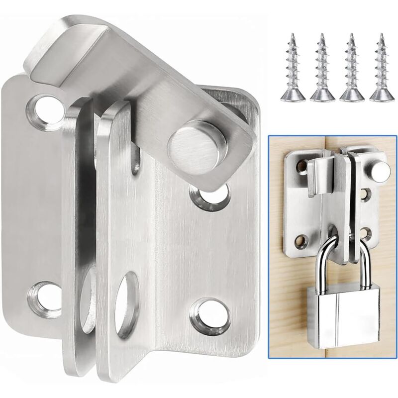 Verrou Porte Coulissante Serrure Volet Loquet Porte Verrou Portail à Bascule Boulon avec Vis pour Porte Fenêtre Placard et Jardin Acier Inoxydable