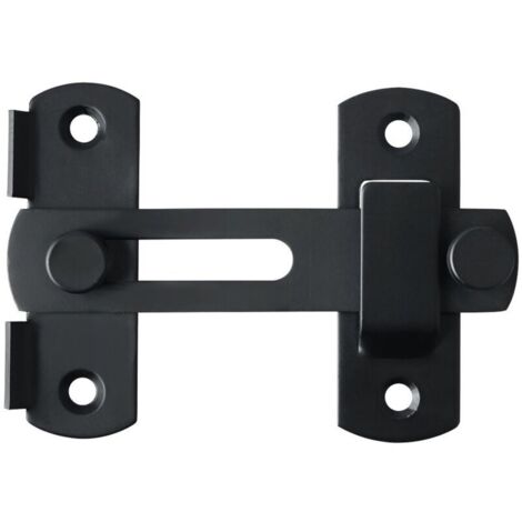 Verrou Porte Coulissante Serrure Volet Loquet Porte Verrou Portail à Bascule Boulon avec Vis pour Porte, Fenêtre, Placard et Jardin, Finition Noir Mat en Acier Inoxydable