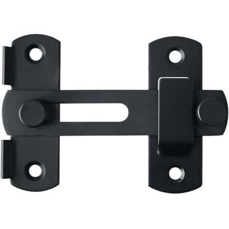 Verrou Porte Coulissante Serrure Volet Loquet Porte Verrou Portail à Bascule Boulon avec Vis pour Porte, Fenêtre, Placard et Jardin, Finition Noir Mat en Acier Inoxydable