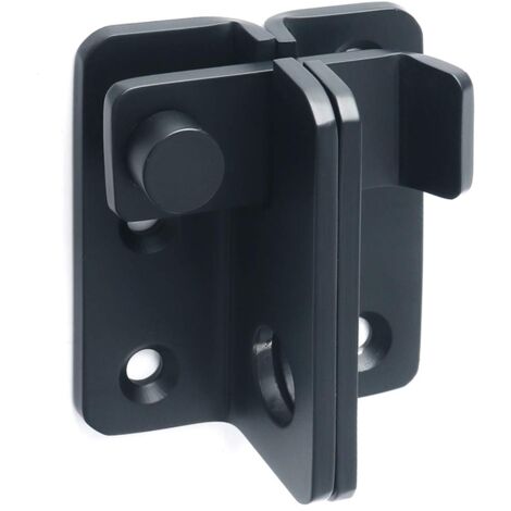 Verrou Porte Coulissante, Serrure Volet Loquet Porte, Verrou Portail à Bascule Boulon, Fenêtre, Finition Noir Mat en Acier Inoxydable