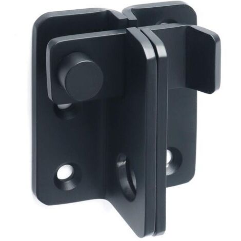Verrou Porte Coulissante, Serrure Volet Loquet Porte, Verrou Portail à Bascule Boulon, Fenêtre, Finition Noir Mat en Acier Inoxydable