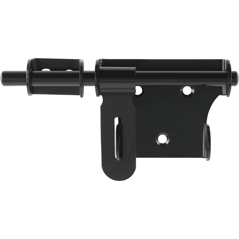 Verrou Porte Exterieur Loquet Porte, 15CM Verrou Porte Interieure Verrou Porte Coulissante, Loquet Porte Exterieur en Acier Inoxydable, Noir,