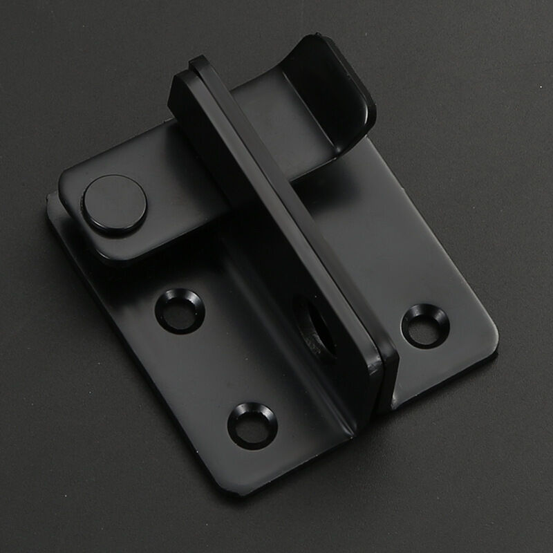 Verrou Porte Exterieur/Interieure Coulissante avec Cadenas, Loquet Porte à Bascule Boulon pour Portail Jardin Armoire, Finition Noire en Acier