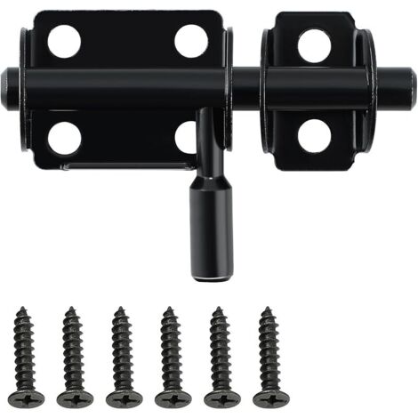 Verrou Porte Interieure, Loquet Porte Verrou Pratique, Loquet Porte Exterieur pour Armoire, Tiroir et Jardin, en Acier Inoxydable, Noir