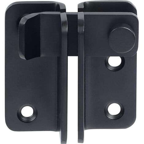 Verrou Porte Loquet Serrure Porte Coulissante Serrure Verrou Portail de sécurité de Fermeture Porte pour armoire de grange, de bain, garage, fenêtre, ouverture à droite Noir, L: 52 x 62