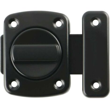 Verrou Porte Serrure Loquet Rotatif de Porte Loquet Tournant Verrou de Porte Serrure de Verrouillage avec 6 Boulons pour Porte, Fenêtre, Armoire et Jardin, Finition Noir Mat en Métal