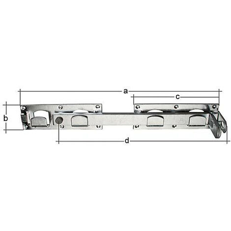Verrou pour double porte, 430x70mm galvanisé a chaud