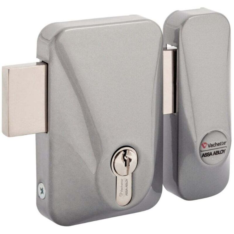 Verrou sans cylindre pour cylindre à profil européen finition aspect inox Vachette