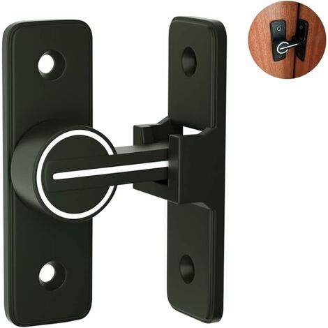 Verrou Serrure de Fermeture Porte Interieure Coulissante de Lumineux, ​90° Loquet de Crochet a Porte Bascule, Boulon de Verrouillage de Boucle Moraillon Antivol, pour Porte, Fenêtre (90 Degrés)