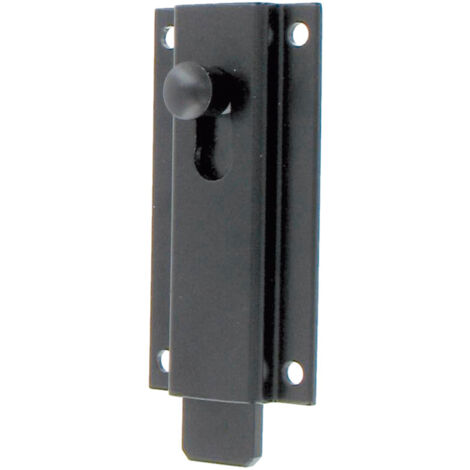 Verrou targette aluminium droit 120mm noir RAL9005 - BURGAUD - 3VR92001