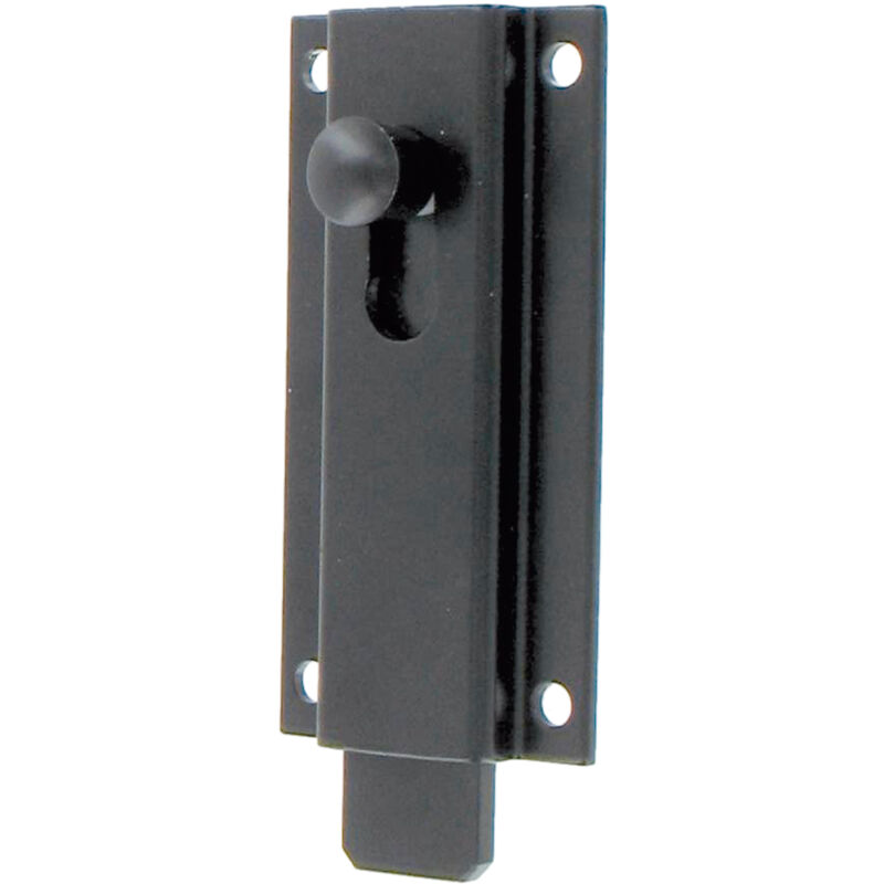 Verrou targette aluminium droit 120mm noir RAL9005 Burgaud 3VR92001