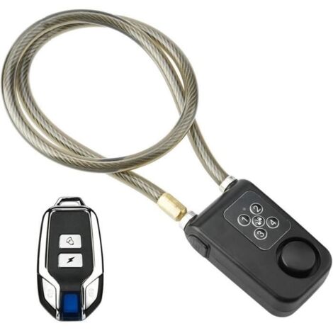 Verrouillage à Code Antivol d’Alarme, Serrure Electronique Intelligent à Distance sans Fil Chaîne 800 x 10mm IP55 Etanche pour Moto