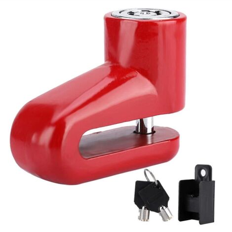Verrouillage de Frein à Disque, antivol de Disque d'alarme de Moto, Verrouillage de Frein à Disque de sécurité, Scooter de sécurité Moto vélo Anti-vol Robuste vélo Frein [Rouge]