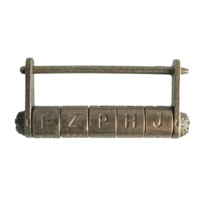Verrouillage de Mot Passe Bronze Texte Code Combinaison Serrure Imitation Cuivre Ancien Cadenas Chinois Pour Antique Boîte en Bois Boîte Bijoux