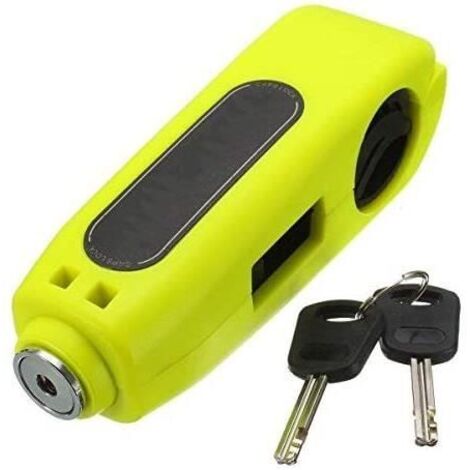 Verrouillage de Sécurité de Moto,Levier de Frein Avec 2 Clés - Antivol Sécurité Serrure de Guidon Moto (Jaune)