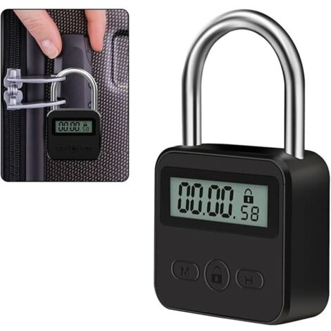 Verrouillage de Temps, Smart Time Lock avec écran LCD Cadenas de Sécurité Rechargeable USB Verrou de Synchronisation Cadenas Minuteur