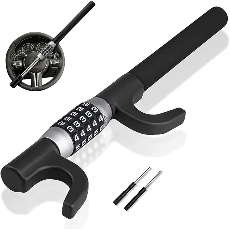 Verrouillage du volant, dispositif antivol pour voiture, mot de passe sans clé, barre de prévention du vol de volant rétractable pour voiture,