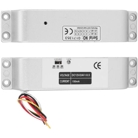 Verrouillage électrique à boulon 12V/24V, temporisation réglable, basse consommation, pour portes en bois, métal ou coupe-feu