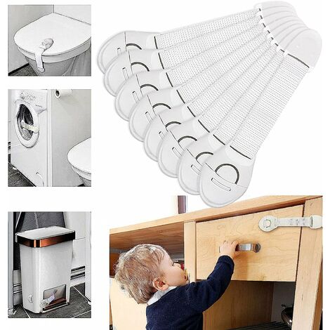 Verrouillage,Betterlife Lot de 10 Loquets Bloque-placards pour Enfants/Bébé,Sécurité autocollante pour tiroirs bébé (pas d'outil nécessaire) pour Tiroir, Porte, Armoires,Frigo
