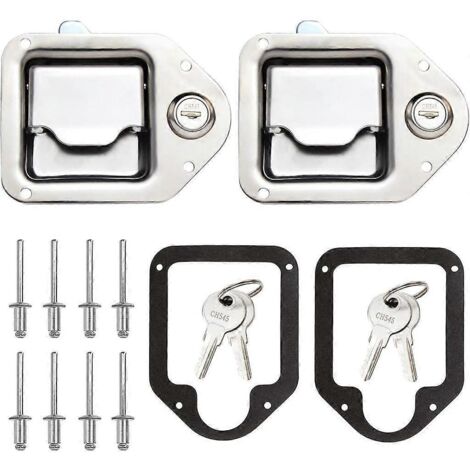 Verrous de porte de remorque, cadenas à palette, clé en acier inoxydable, boîte à outils pour camping-cars et camions
