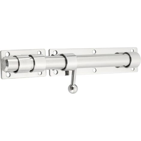 Verrous Loquet Porte Extérieur Loquet de Porte à Boulon Coulissant Verrou de Porte à Barillet Serrure avec Trou pour Cadenas, Finition Brossée en Acier Inox, EMS9200-LS (Cadenas Non Compris)