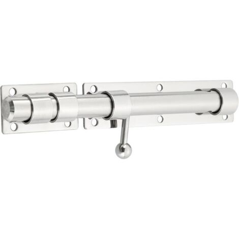Verrous Loquet Porte Extérieur Loquet de Porte à Boulon Coulissant Verrou de Porte à Barillet Serrure avec Trou pour Cadenas, Finition Brossée en Acier Inox, EMS9200-LS (Cadenas Non Compris)