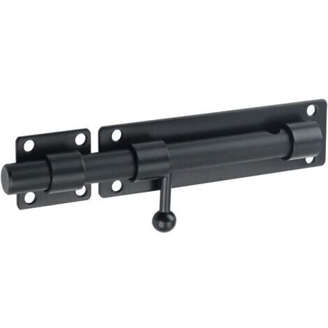 Verrous Loquet Porte Extérieur Loquet de Porte à Boulon Coulissant Verrou de Porte à Barillet Serrure avec Trou pour Cadenas, Finition Noir Mat en Acier Inox (Cadenas Non Compris)