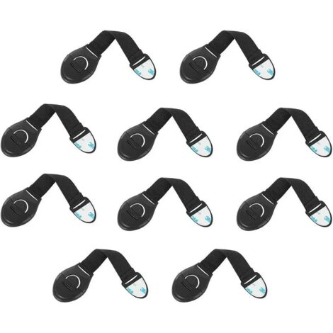 Verrous pour armoires, paquet de 10, noirs