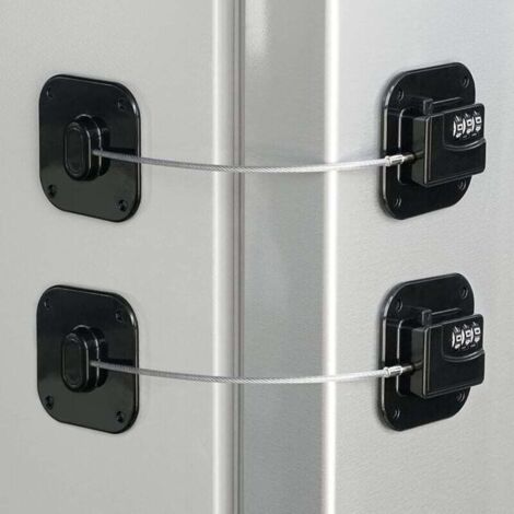 Verrous pour armoires, verrous robustes pour réfrigérateurs, verrous à combinaison pour tiroirs, sûrs et fiables, faciles à installer, sans clé (Noir - Lot de 2)