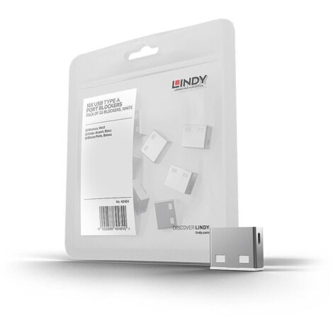 VERROUS USB, 10 PIÈCES, BLANC LINDY 40464