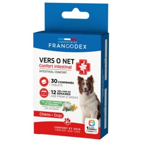 antiparasitaire 30 comprimés Vers O Net pour chien - Francodex