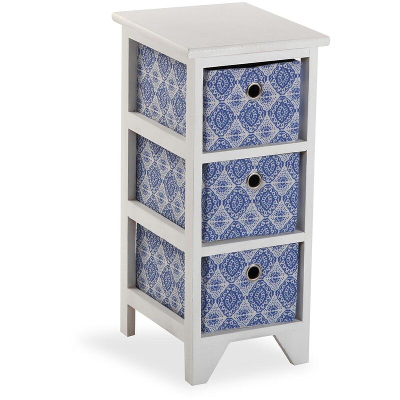 

Aveiro Mueble para el Baño, 56x25x30cm - Blanco y azul - Versa