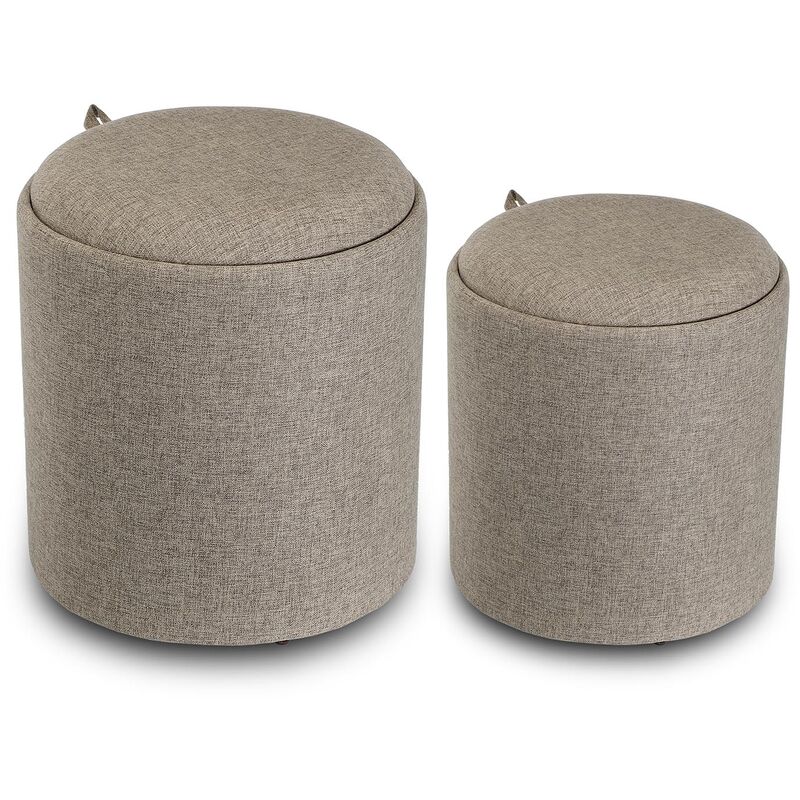 

Bangalore Taburete puff cuadrado Reposapiés, 44x39x39cm - Beige - Versa