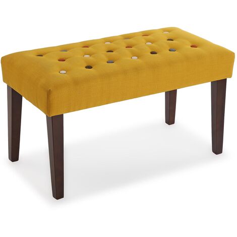 Versa Patchwork Taburete pie de cama Banco para Dormitorio Medidas (Al x L x An) 43 x 40 x 80 cm