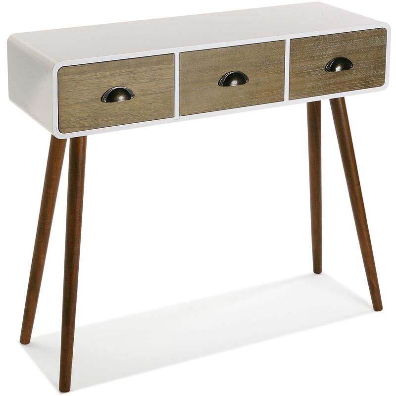 

Versa Bourne Mueble Recibidor Estrecho, Mesa Consola, 80,5x30x90cm - Blanco