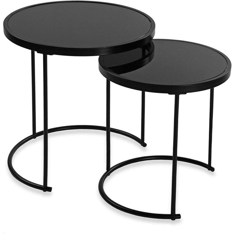 versa - crystel table d'appoint pour le salon, la chambre ou la cuisine. table basse auxiliaire moderne, ensemble de 2, dimensions (h x l x l) 50 x