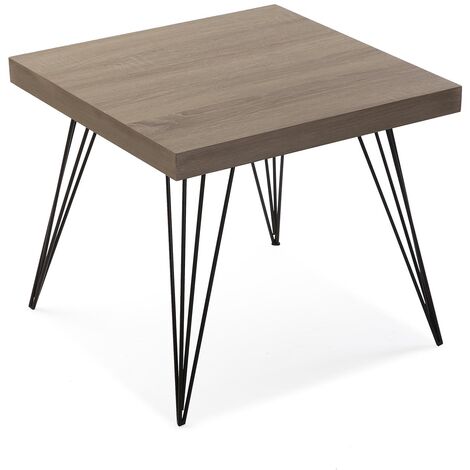 Versa Denver Beistelltisch, Moderner, niedriger Tisch , 43x50x50cm - Braun und Schwarz