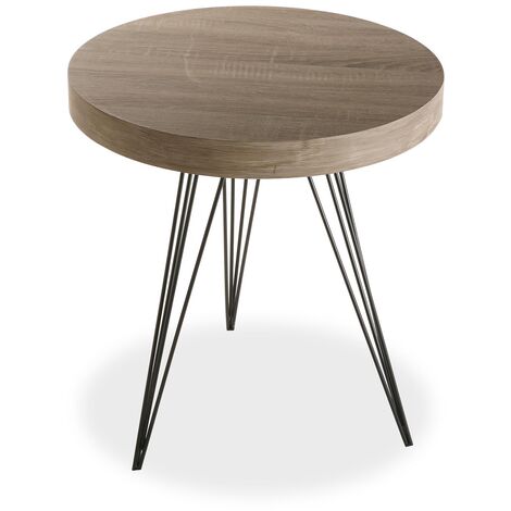 Versa Fontana Beistelltisch, Moderner, niedriger Tisch , 55x50x50cm - Braun und Schwarz