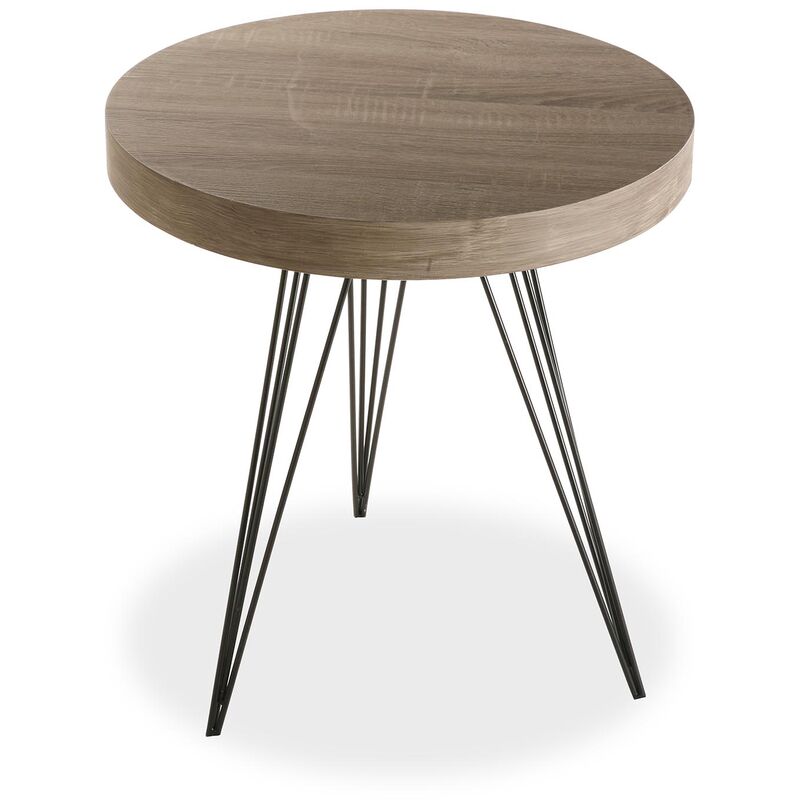 

Versa Fontana Mesa Auxiliar. Moderna Mesilla Baja, 55x50x50cm - Marrón y Negro