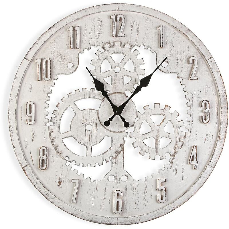

Forster Reloj de Pared Silencioso Decorativo, 60x4,5x60cm - Blanco - Versa