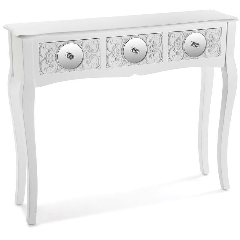 

Indra Mueble Recibidor Estrecho, Mesa Consola, 80x25x95cm - Blanco - Versa