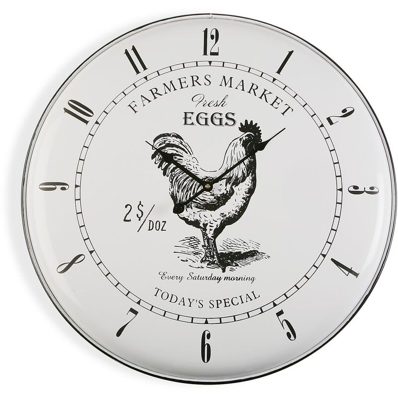 

Marydale Reloj de Pared Silencioso Decorativo, 61,5x5x61,5cm - Blanco y Negro - Versa