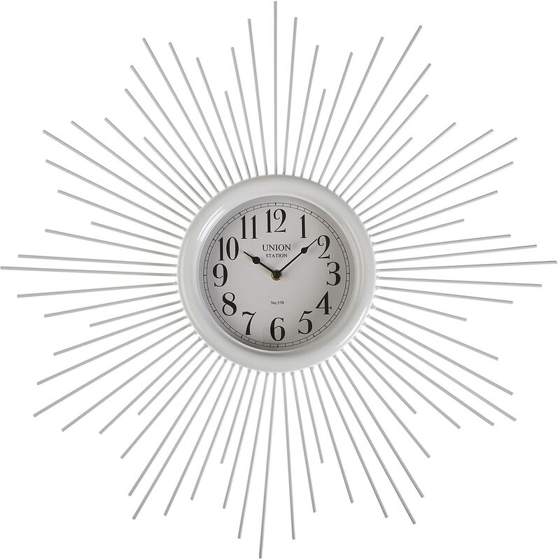 

Maputo Reloj de Pared Silencioso Decorativo, 68x6,5x68cm - Blanco - Versa