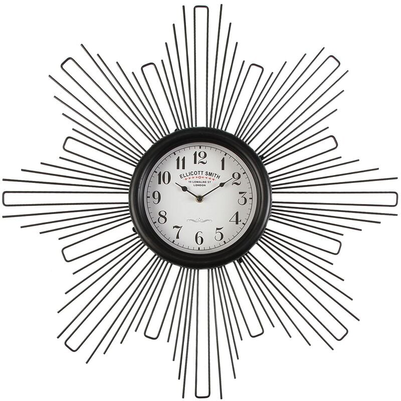 

Maputo Reloj de Pared Silencioso Decorativo, 68x6,5x68cm - Negro - Versa