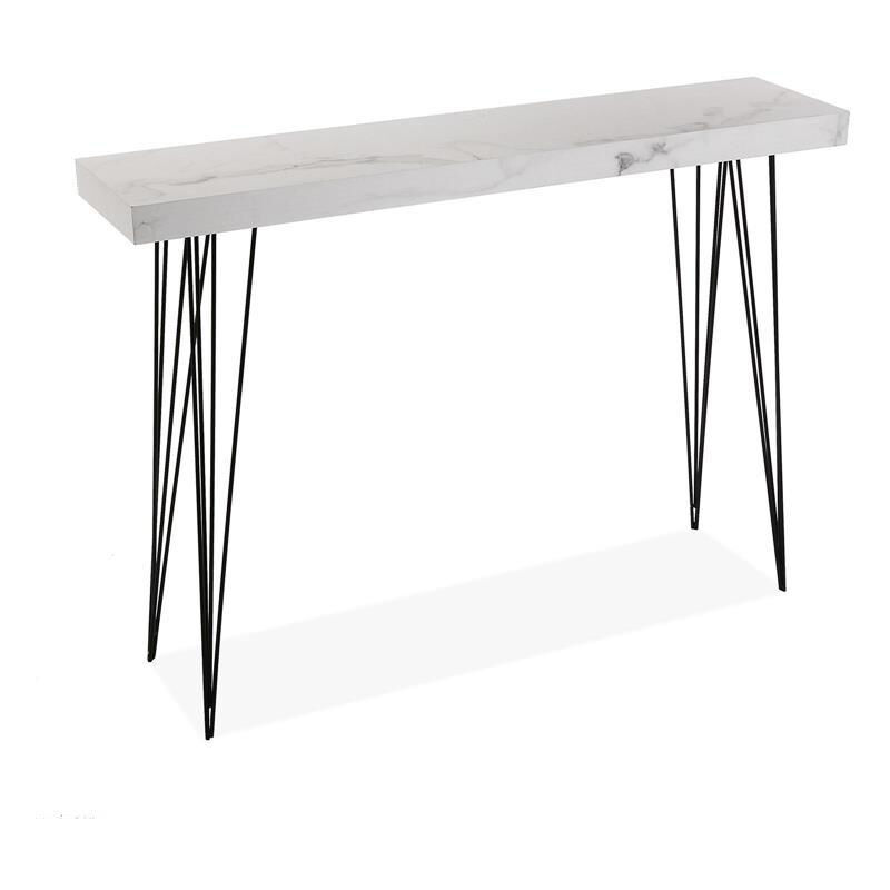 

Carole Mueble Recibidor Estrecho, Mesa Consola, 80x25x110cm - Gris y blanco - Versa