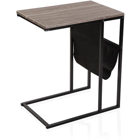 Versa Mungati Beistelltisch, Moderner, niedriger Tisch , 61x35x52cm - Braun und Schwarz