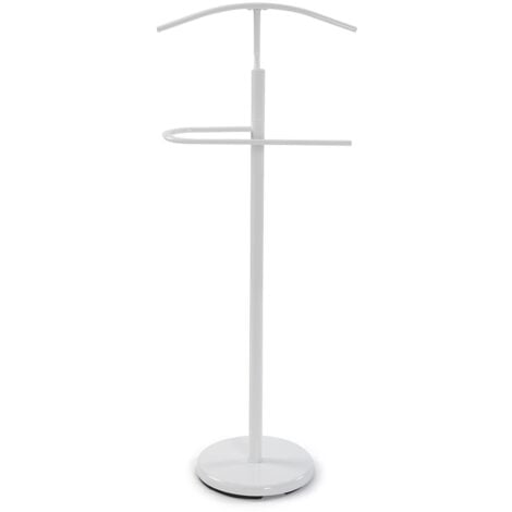 Versa Osby Table de nuit multifonctionnelle moderne avec 2 cintres pour vêtements pour hommes ou femmes, dimensions (H x L x L) 112 x 37 x 45 cm, métal, blanc