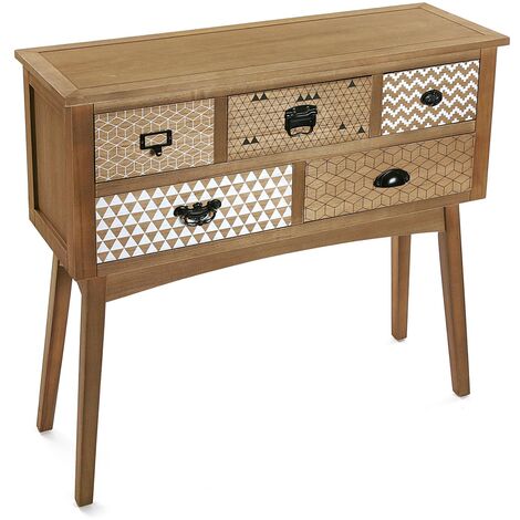 Versa Provenzal Mueble Recibidor Estrecho, Mesa Consola, 80,7x31,5x83cm - Marrón