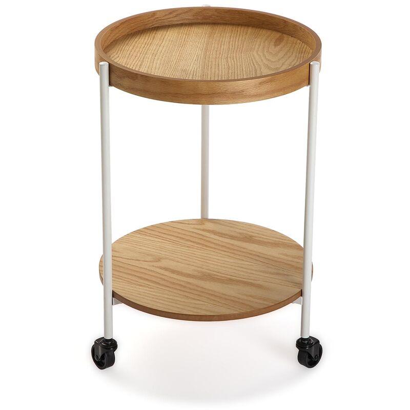 Versa - Hanna Table d'appoint, Table basse auxiliaire moderne, 57,5x40x43cm - Marron